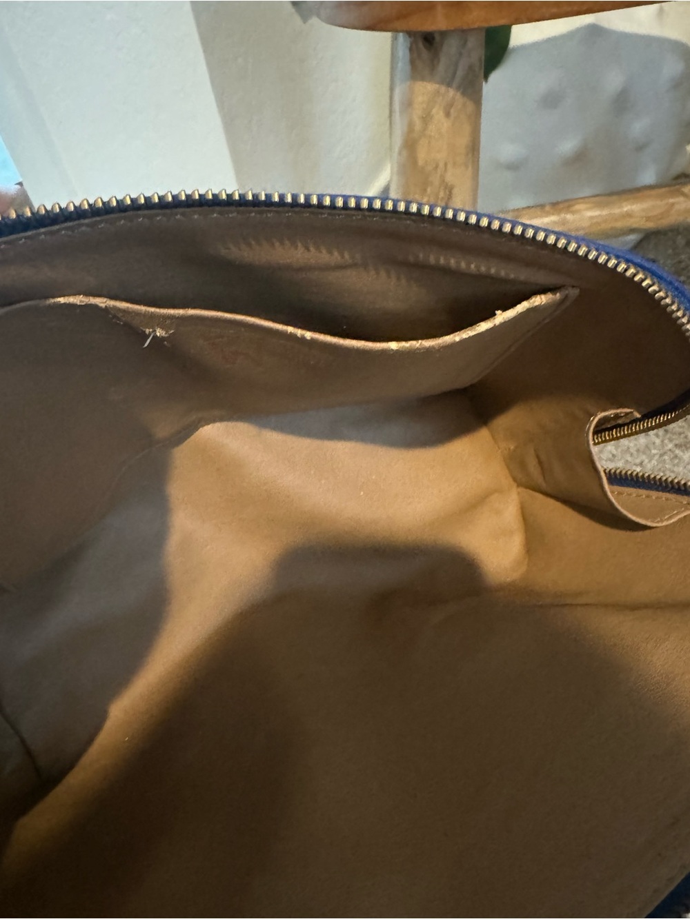 Cuyana Royal Blue Pebbled Leather Cosmetic Pouch - Picture 5 of 5